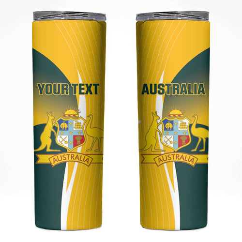 Custom Australia Cricket Skinny Tumbler Go Champions Aussie