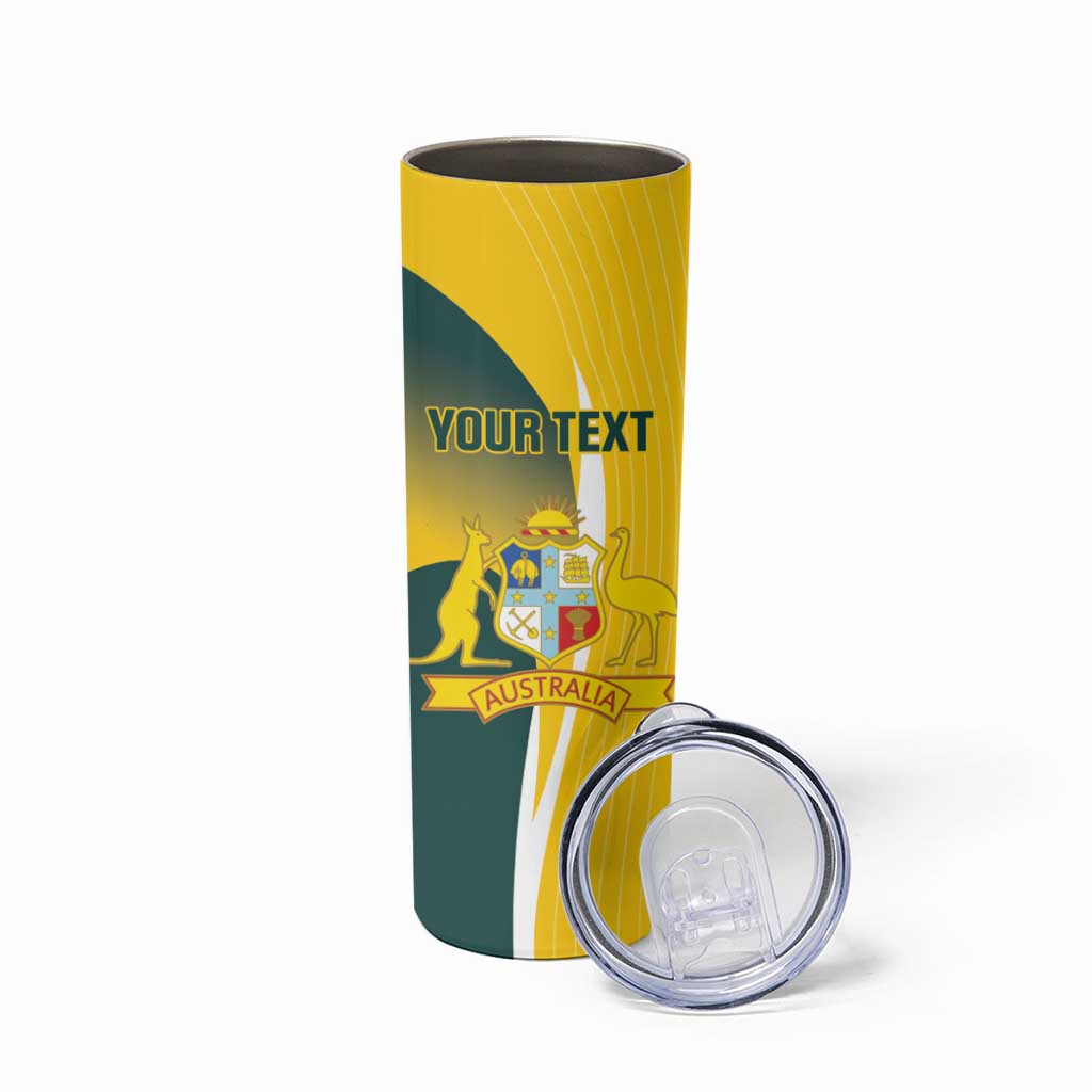 Custom Australia Cricket Skinny Tumbler Go Champions Aussie