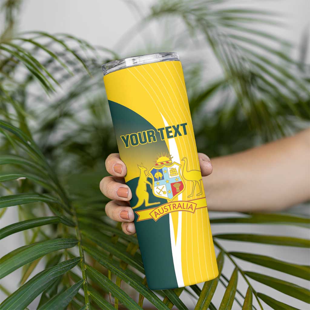 Custom Australia Cricket Skinny Tumbler Go Champions Aussie