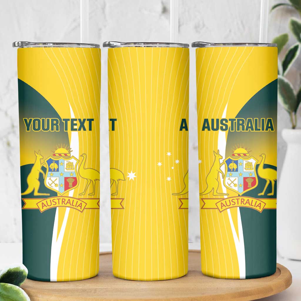 Custom Australia Cricket Skinny Tumbler Go Champions Aussie