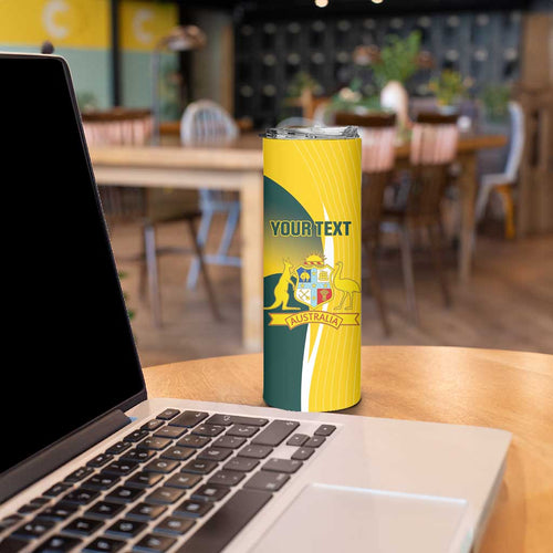 Custom Australia Cricket Skinny Tumbler Go Champions Aussie