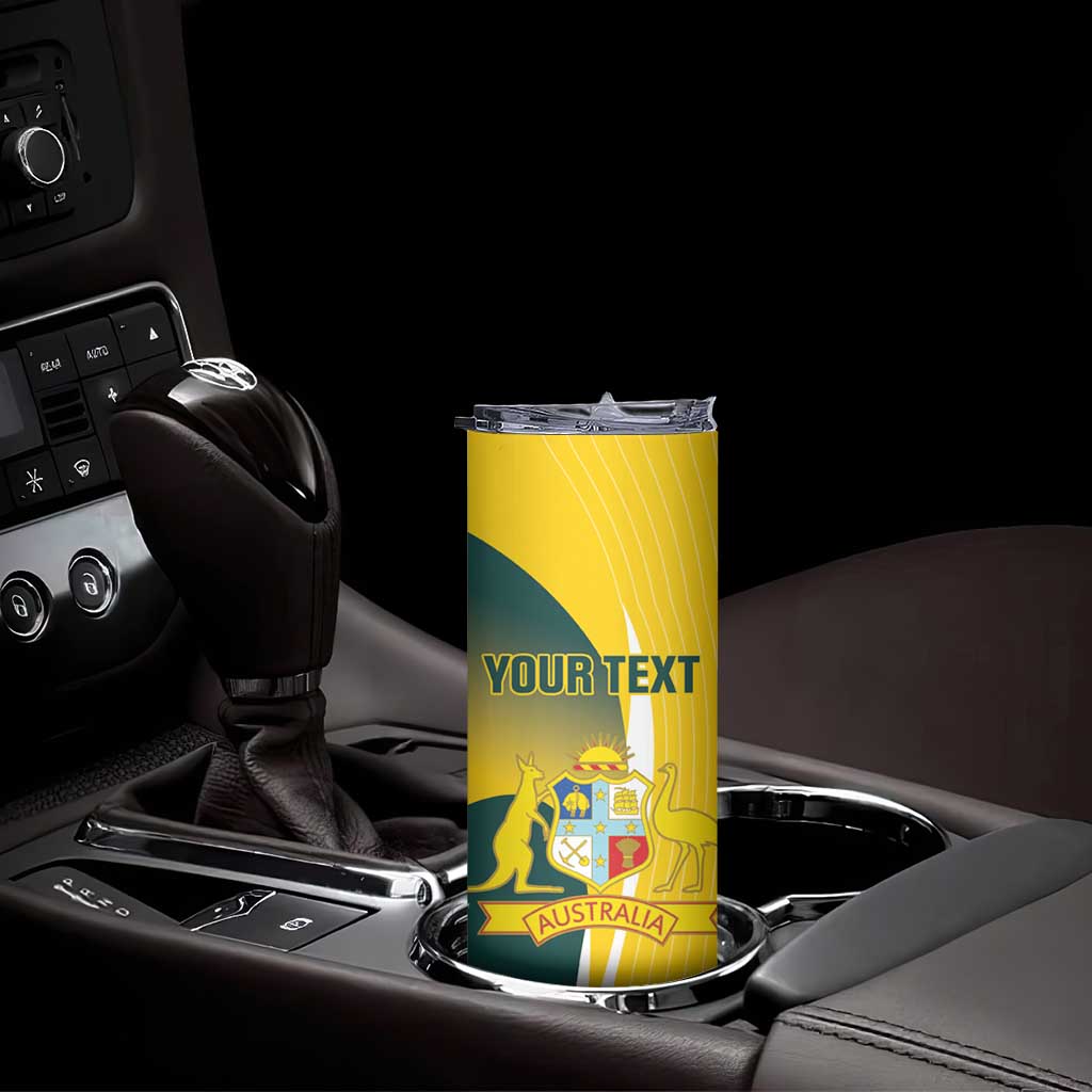 Custom Australia Cricket Skinny Tumbler Go Champions Aussie