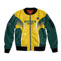 Custom Australia Cricket Sleeve Zip Bomber Jacket Go Champions Aussie