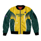 Custom Australia Cricket Sleeve Zip Bomber Jacket Go Champions Aussie
