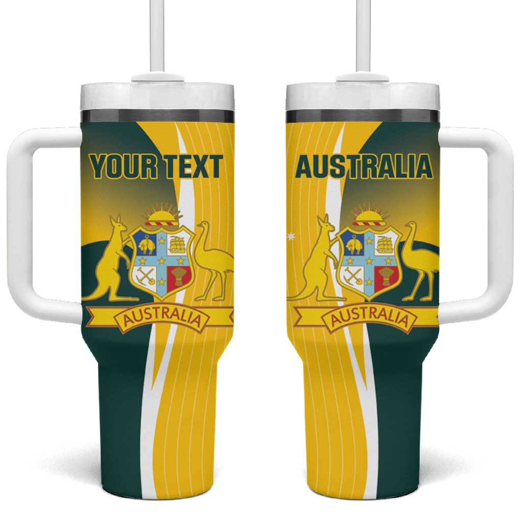 Custom Australia Cricket Tumbler With Handle Go Champions Aussie