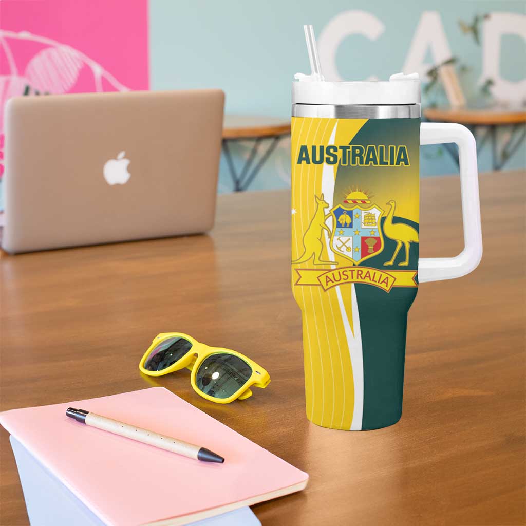 Custom Australia Cricket Tumbler With Handle Go Champions Aussie