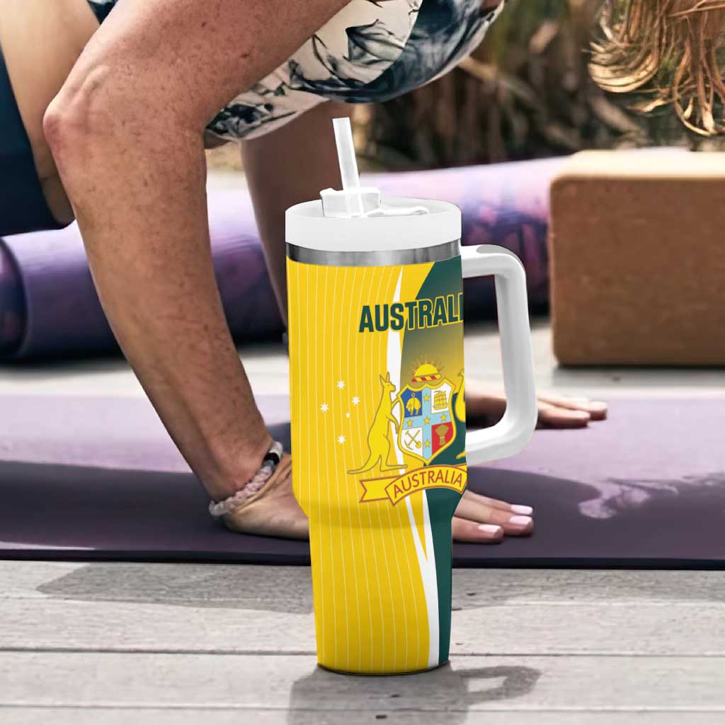 Custom Australia Cricket Tumbler With Handle Go Champions Aussie