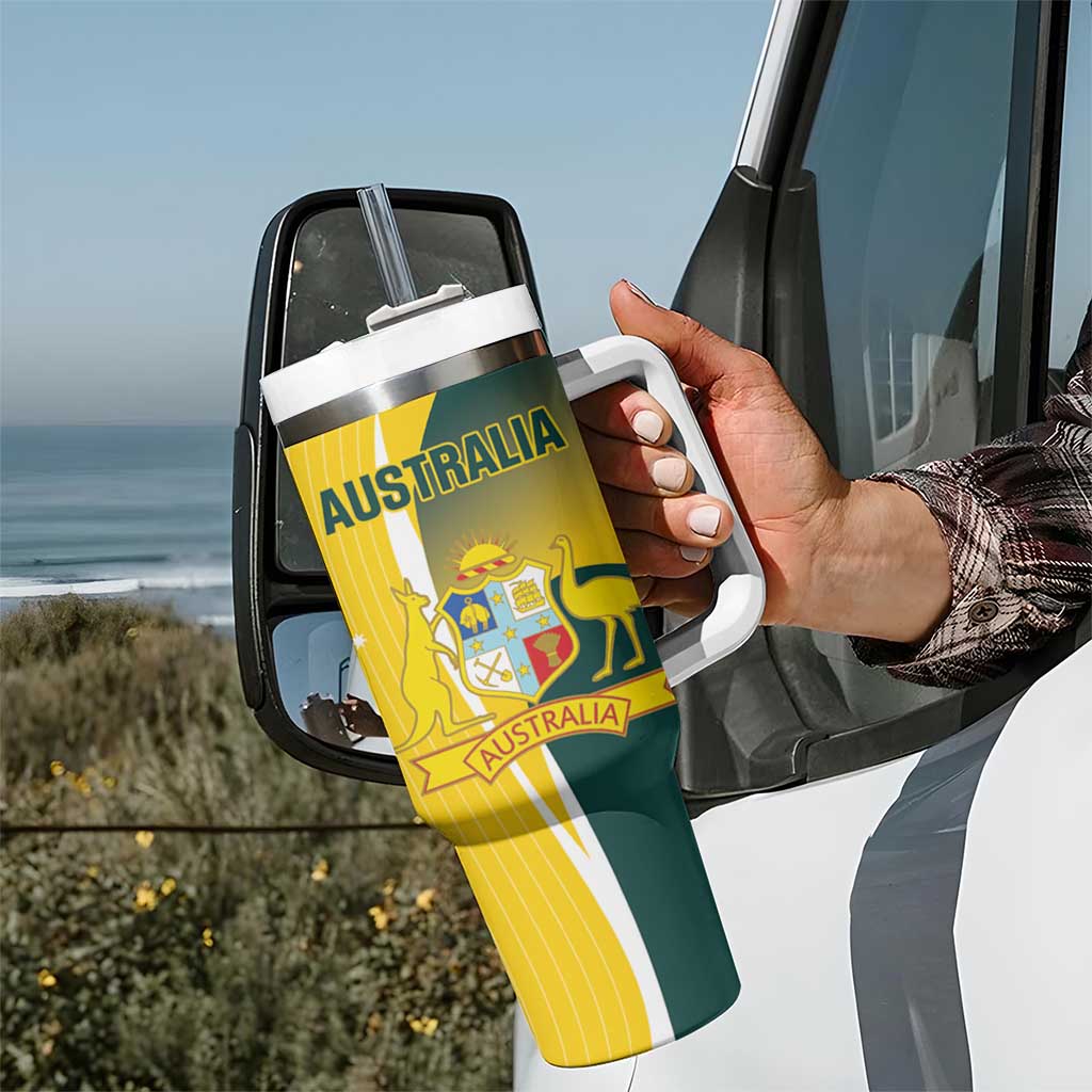 Custom Australia Cricket Tumbler With Handle Go Champions Aussie