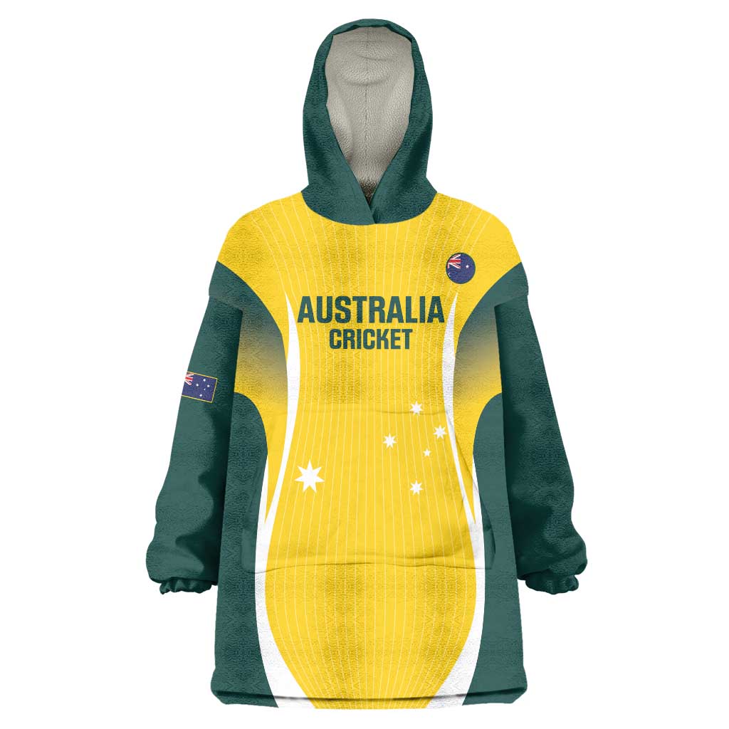 Custom Australia Cricket Wearable Blanket Hoodie Go Champions Aussie