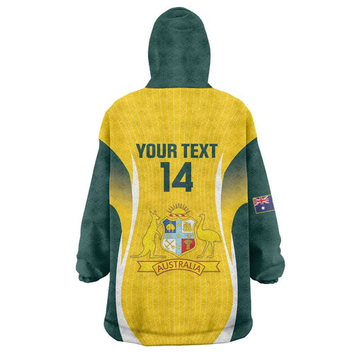 Custom Australia Cricket Wearable Blanket Hoodie Go Champions Aussie