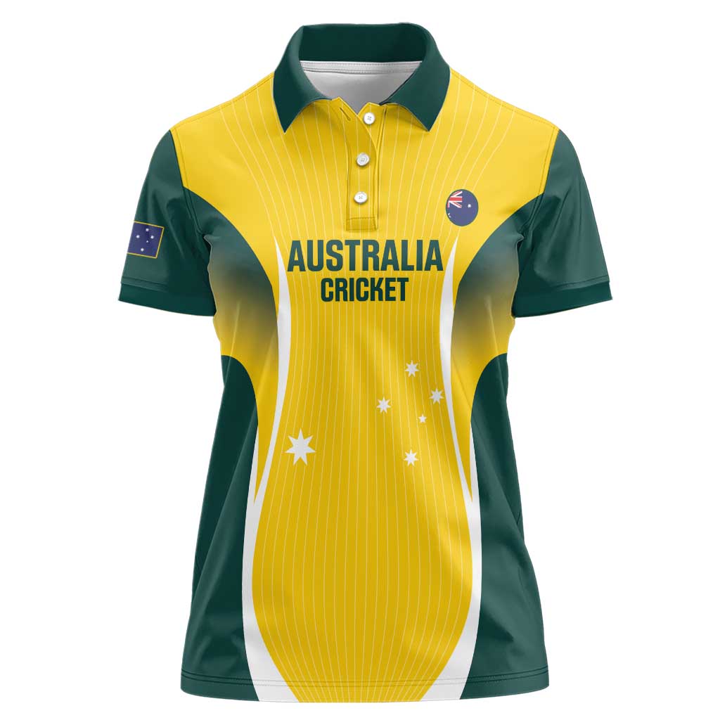 Custom Australia Cricket Women Polo Shirt Go Champions Aussie