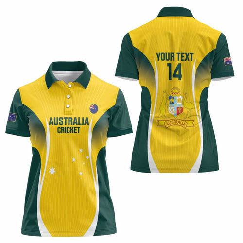 Custom Australia Cricket Women Polo Shirt Go Champions Aussie