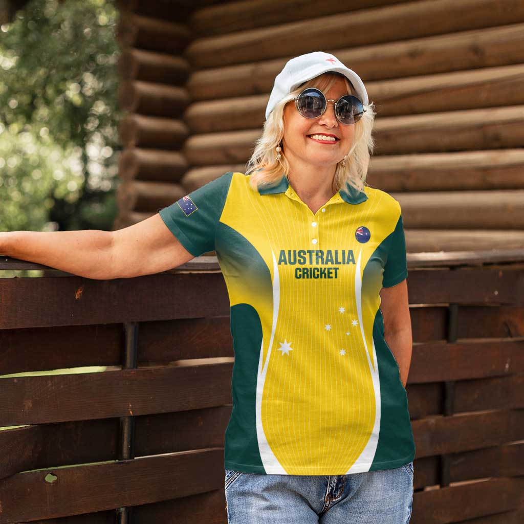 Custom Australia Cricket Women Polo Shirt Go Champions Aussie