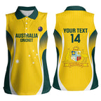 Custom Australia Cricket Women Sleeveless Polo Shirt Go Champions Aussie