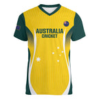 Custom Australia Cricket Women V-Neck T-Shirt Go Champions Aussie