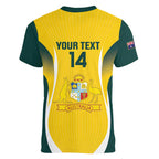 Custom Australia Cricket Women V-Neck T-Shirt Go Champions Aussie