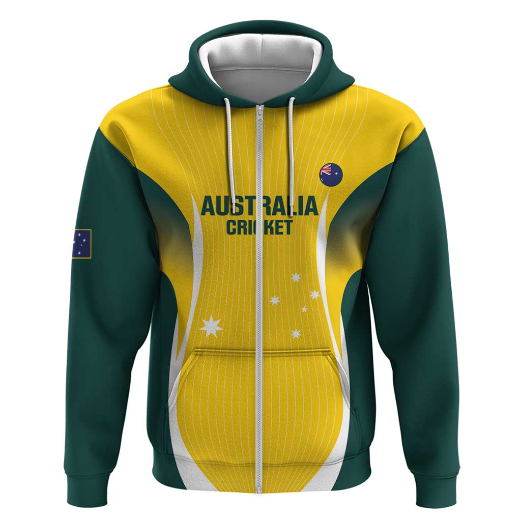 Custom Australia Cricket Zip Hoodie Go Champions Aussie