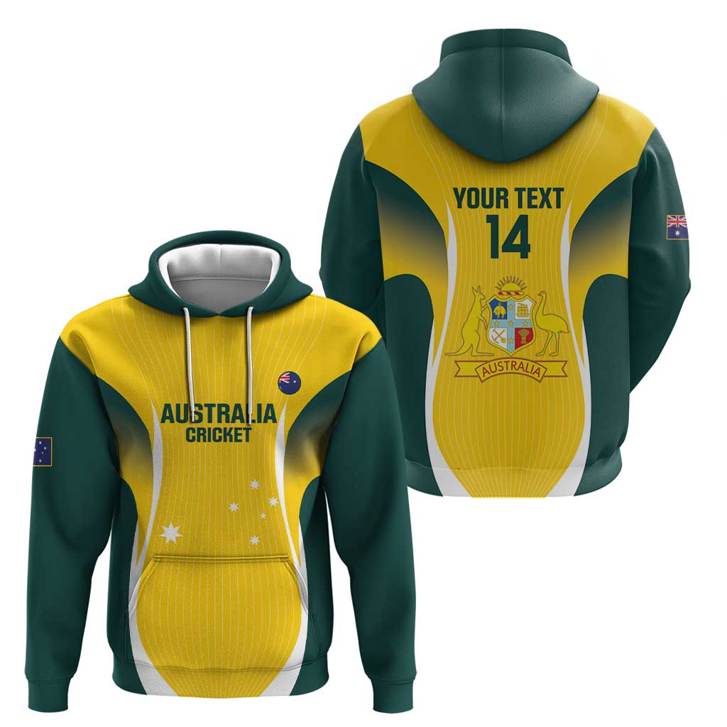 Custom Australia Cricket Zip Hoodie Go Champions Aussie