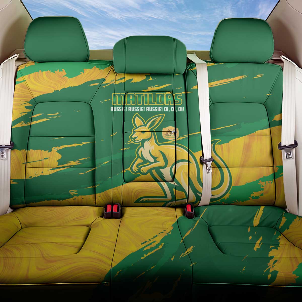 Australia Soccer Back Car Seat Cover 2025 Go Matildas Marble Grunge Style
