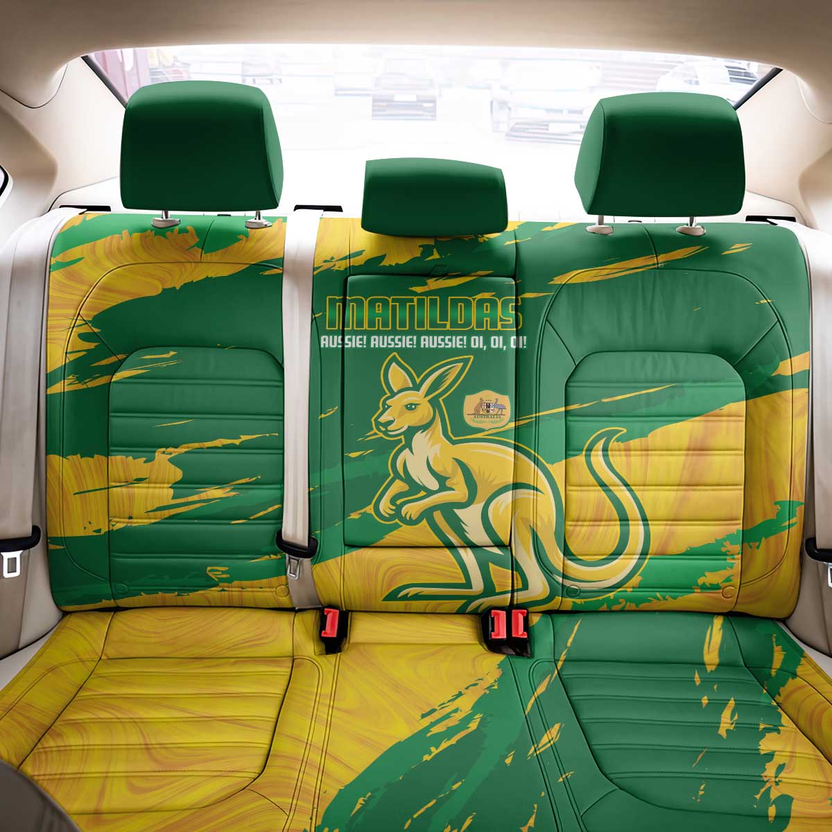 Australia Soccer Back Car Seat Cover 2025 Go Matildas Marble Grunge Style