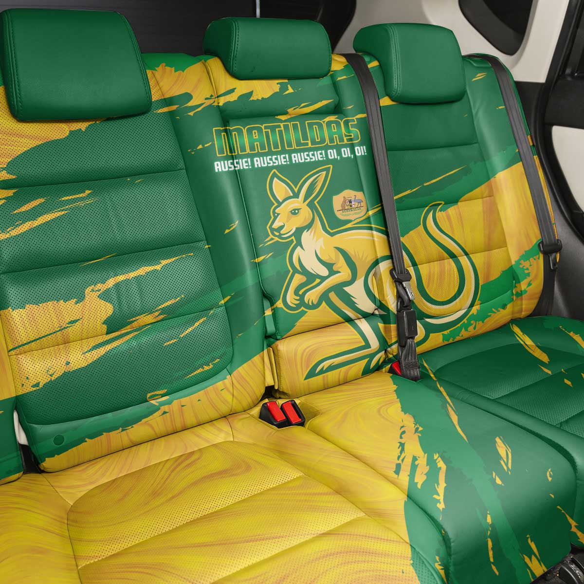 Australia Soccer Back Car Seat Cover 2025 Go Matildas Marble Grunge Style