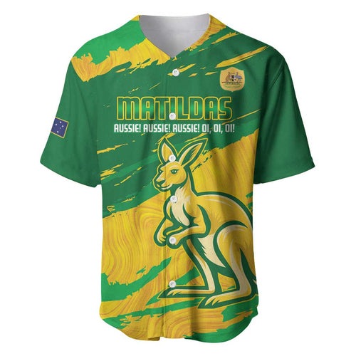 Custom Australia Soccer Baseball Jersey 2025 Go Matildas Marble Grunge Style