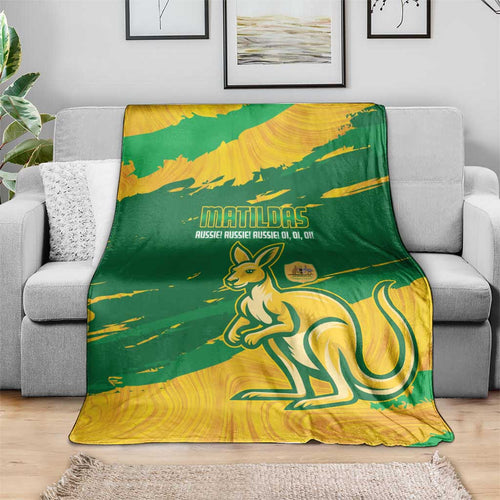 Australia Soccer Blanket 2025 Go Matildas Marble Grunge Style