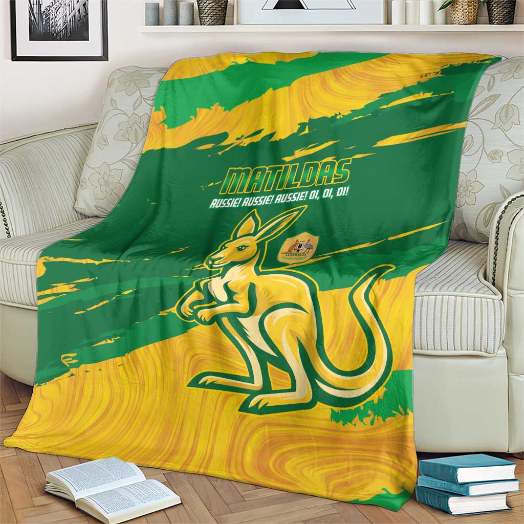 Australia Soccer Blanket 2025 Go Matildas Marble Grunge Style