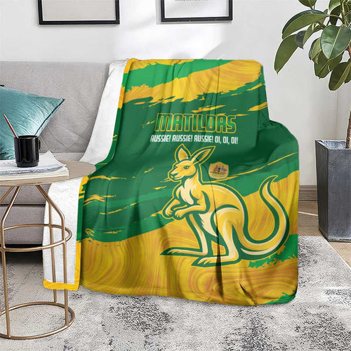 Australia Soccer Blanket 2025 Go Matildas Marble Grunge Style