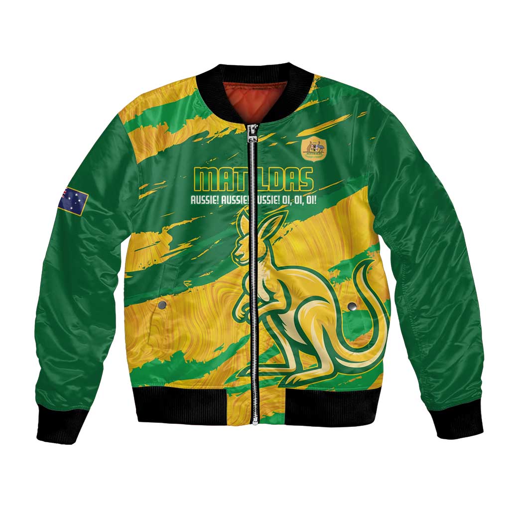 Custom Australia Soccer Bomber Jacket 2025 Go Matildas Marble Grunge Style
