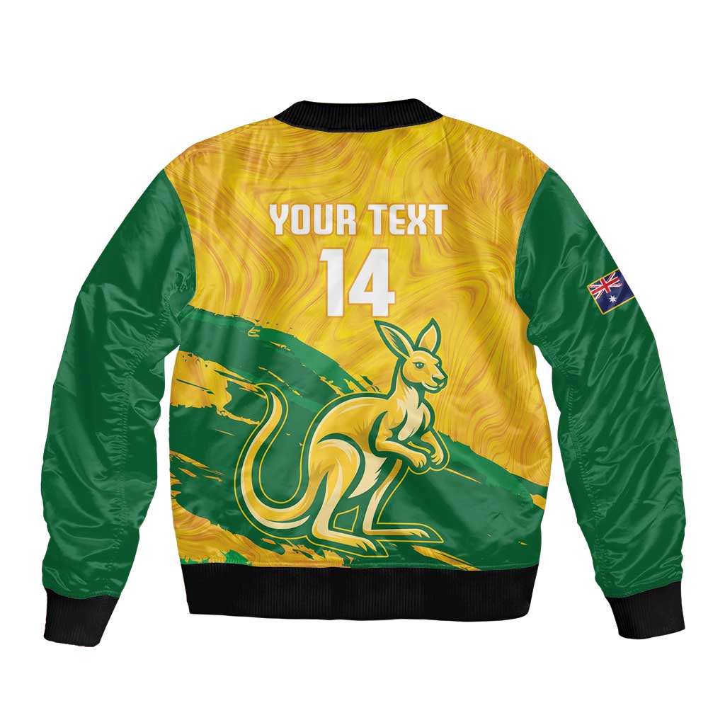 Custom Australia Soccer Bomber Jacket 2025 Go Matildas Marble Grunge Style