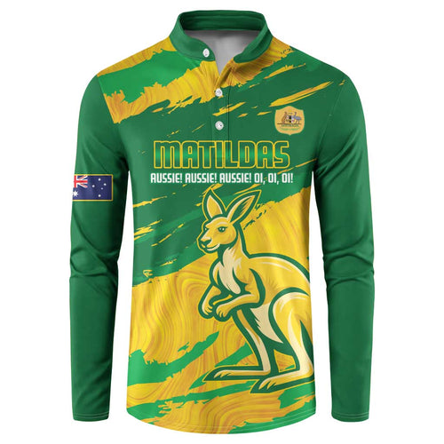 Custom Australia Soccer Button Sweatshirt 2025 Go Matildas Marble Grunge Style