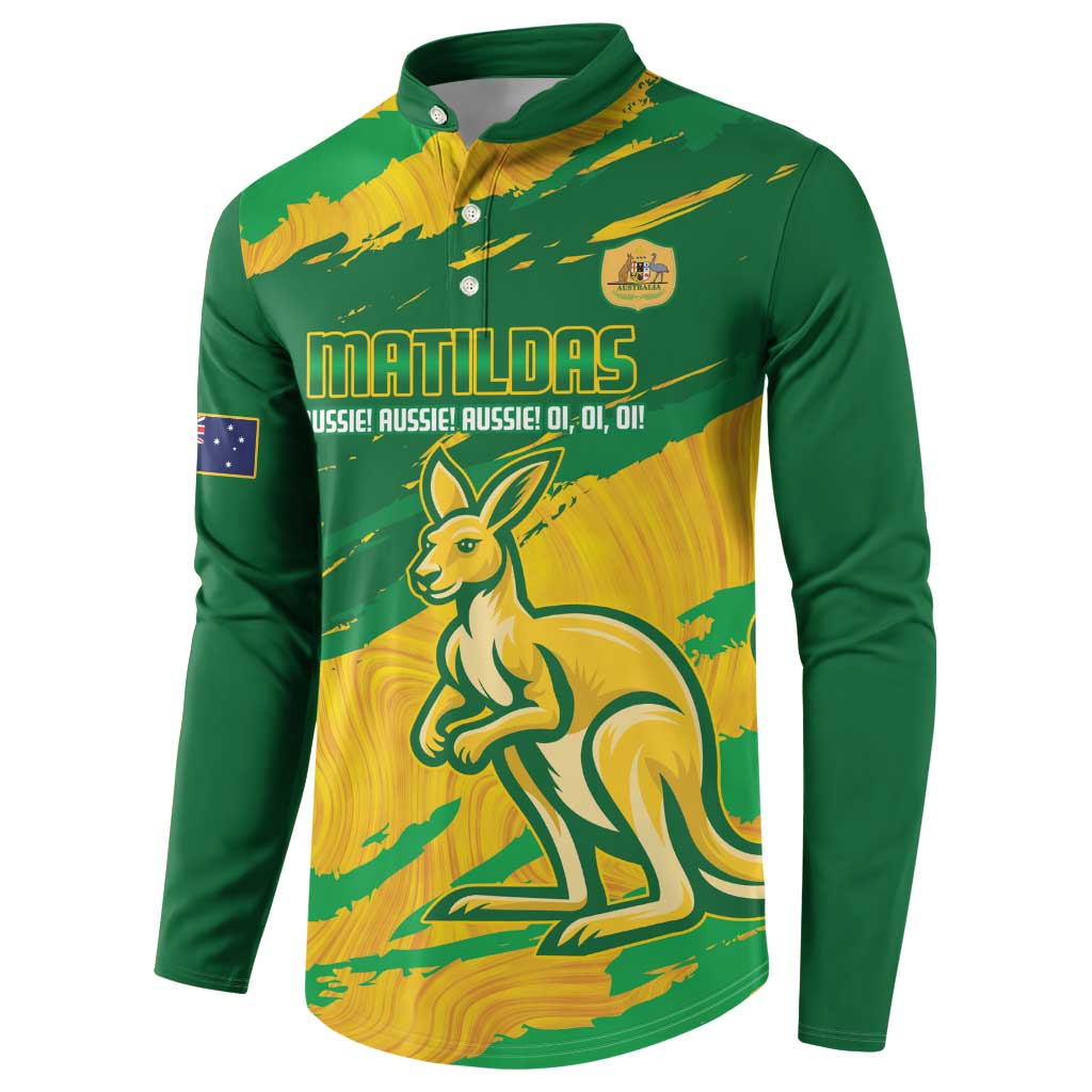 Custom Australia Soccer Button Sweatshirt 2025 Go Matildas Marble Grunge Style