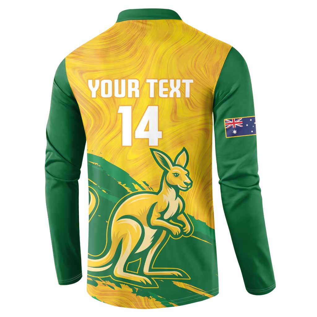 Custom Australia Soccer Button Sweatshirt 2025 Go Matildas Marble Grunge Style