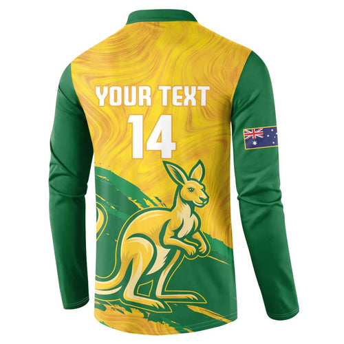 Custom Australia Soccer Button Sweatshirt 2025 Go Matildas Marble Grunge Style