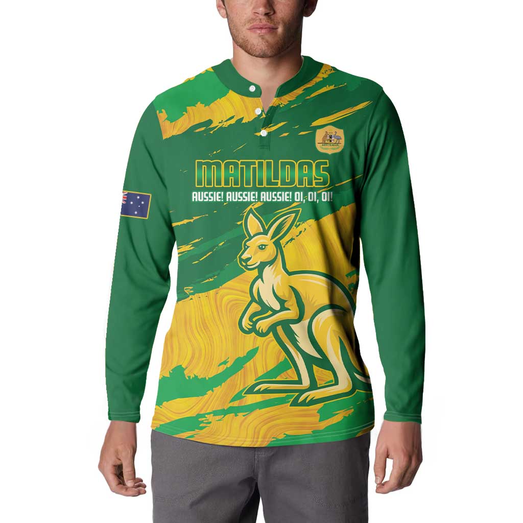 Custom Australia Soccer Button Sweatshirt 2025 Go Matildas Marble Grunge Style