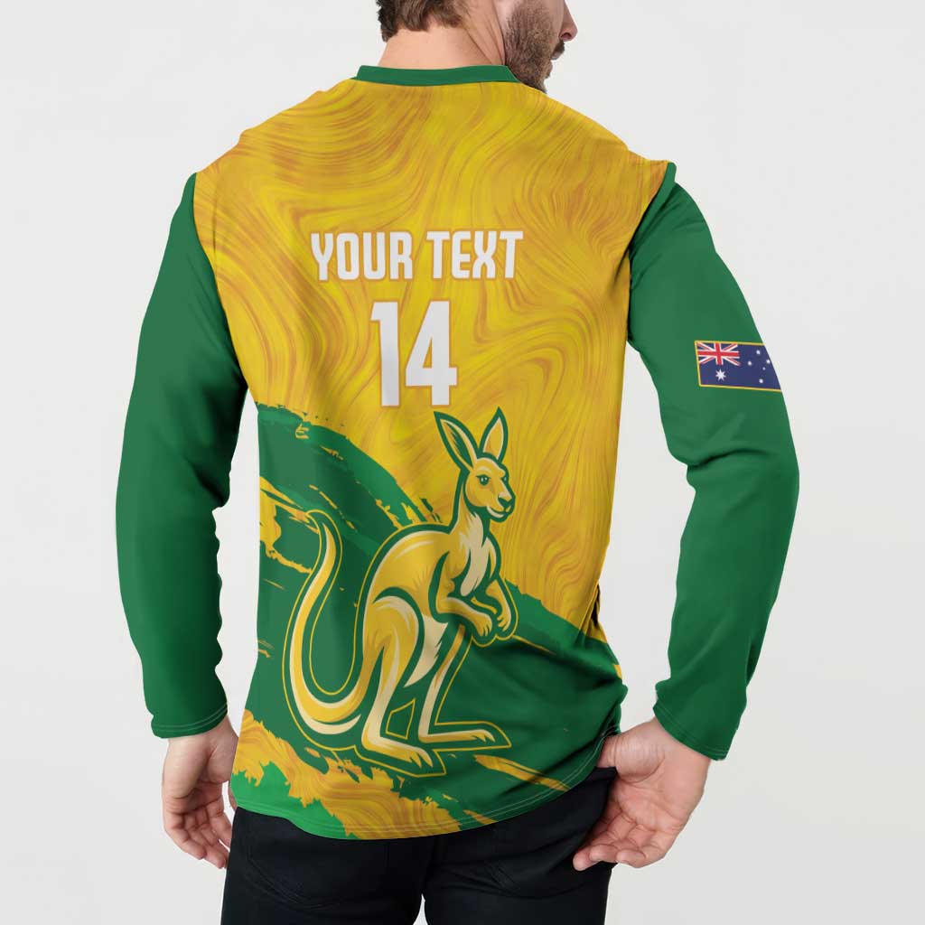 Custom Australia Soccer Button Sweatshirt 2025 Go Matildas Marble Grunge Style