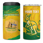 Custom Australia Soccer 4 in 1 Can Cooler Tumbler 2025 Go Matildas Marble Grunge Style