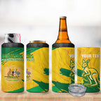 Custom Australia Soccer 4 in 1 Can Cooler Tumbler 2025 Go Matildas Marble Grunge Style