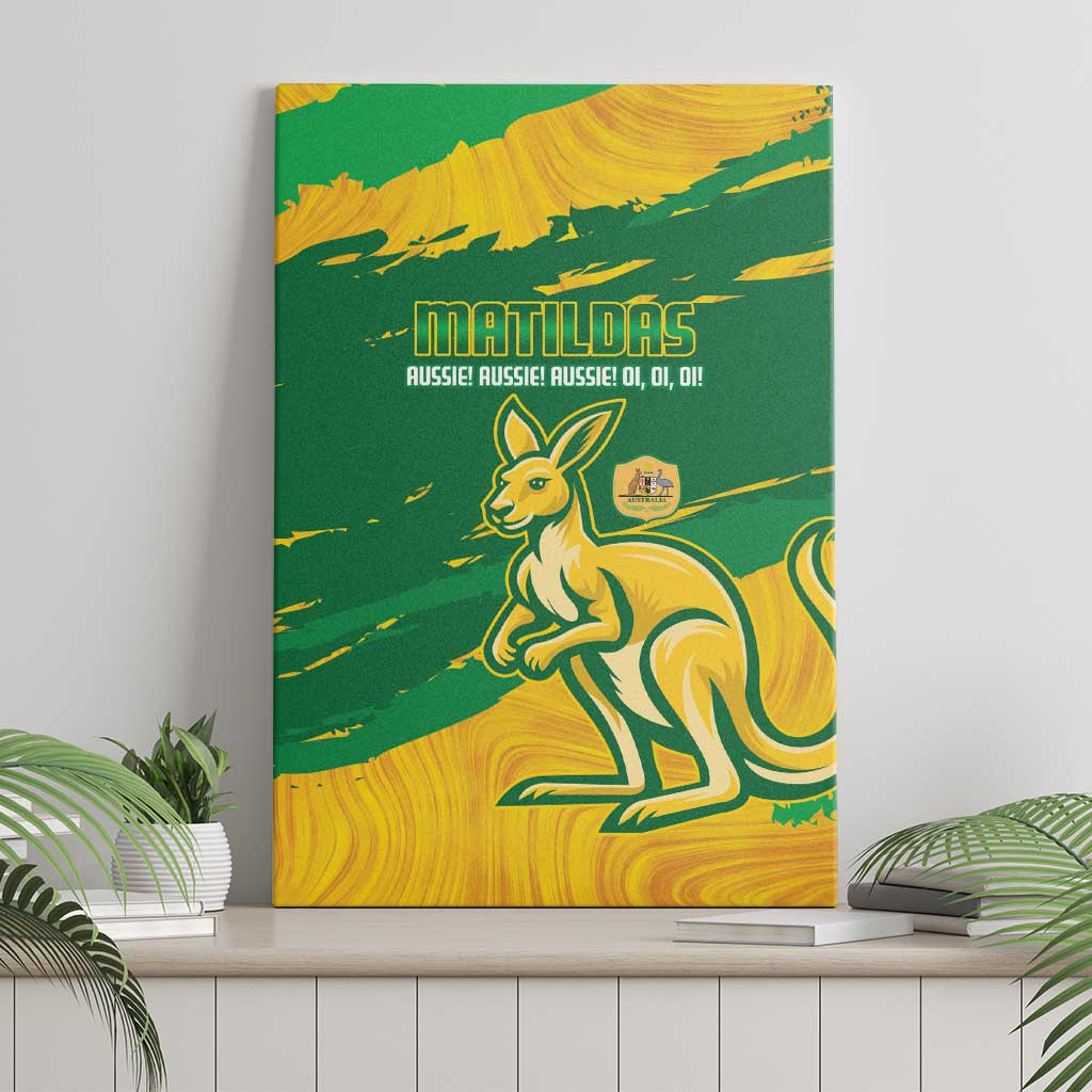 Australia Soccer Canvas Wall Art 2025 Go Matildas Marble Grunge Style
