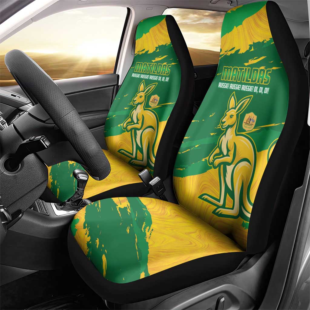 Australia Soccer Car Seat Cover 2025 Go Matildas Marble Grunge Style