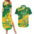 Custom Australia Soccer Couples Matching Summer Maxi Dress and Hawaiian Shirt 2025 Go Matildas Marble Grunge Style