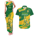 Custom Australia Soccer Couples Matching Tank Maxi Dress and Hawaiian Shirt 2025 Go Matildas Marble Grunge Style