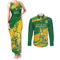 Custom Australia Soccer Couples Matching Tank Maxi Dress and Long Sleeve Button Shirt 2025 Go Matildas Marble Grunge Style