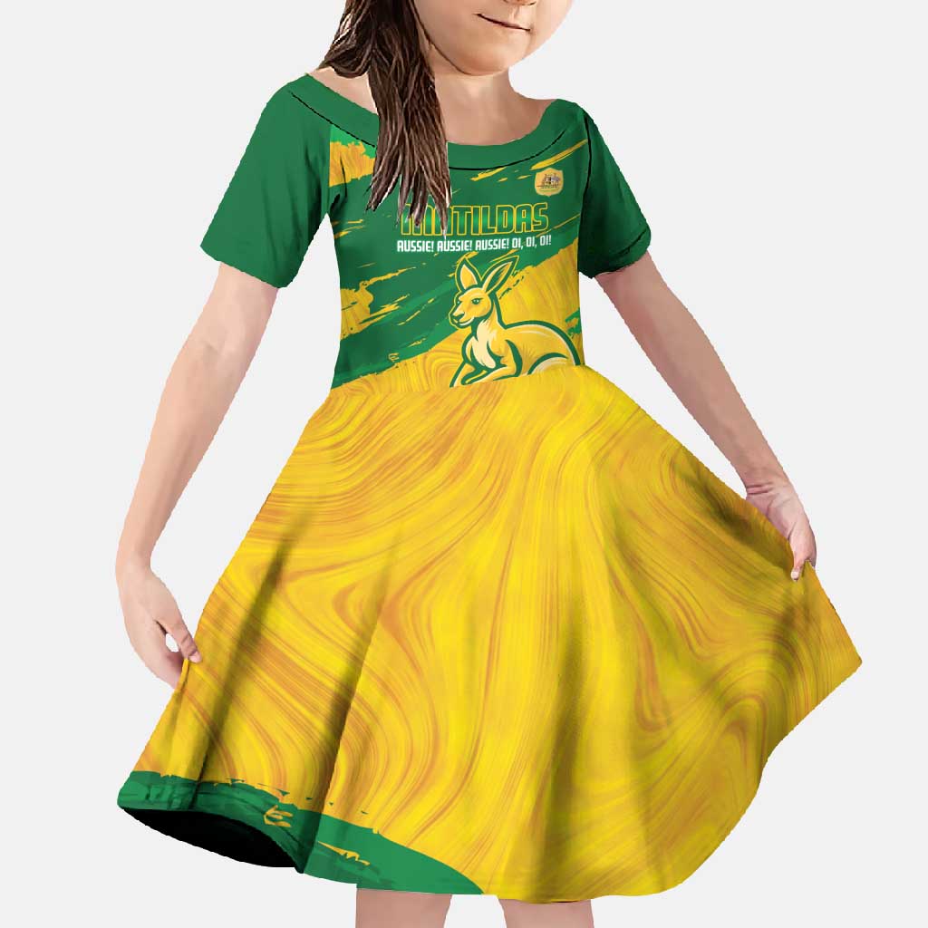 Custom Australia Soccer Family Matching Off Shoulder Maxi Dress and Hawaiian Shirt 2025 Go Matildas Marble Grunge Style
