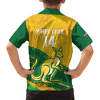 Custom Australia Soccer Family Matching Off Shoulder Short Dress and Hawaiian Shirt 2025 Go Matildas Marble Grunge Style