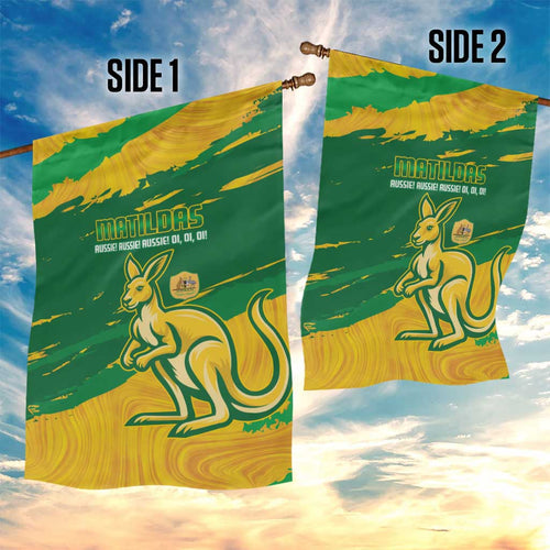 Australia Soccer Garden Flag 2025 Go Matildas Marble Grunge Style