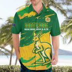 Custom Australia Soccer Hawaiian Shirt 2025 Go Matildas Marble Grunge Style