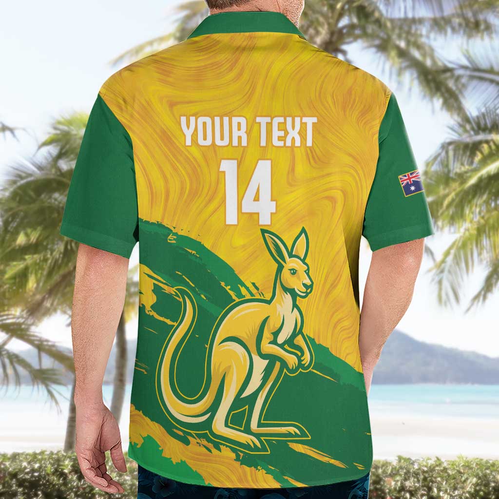 Custom Australia Soccer Hawaiian Shirt 2025 Go Matildas Marble Grunge Style
