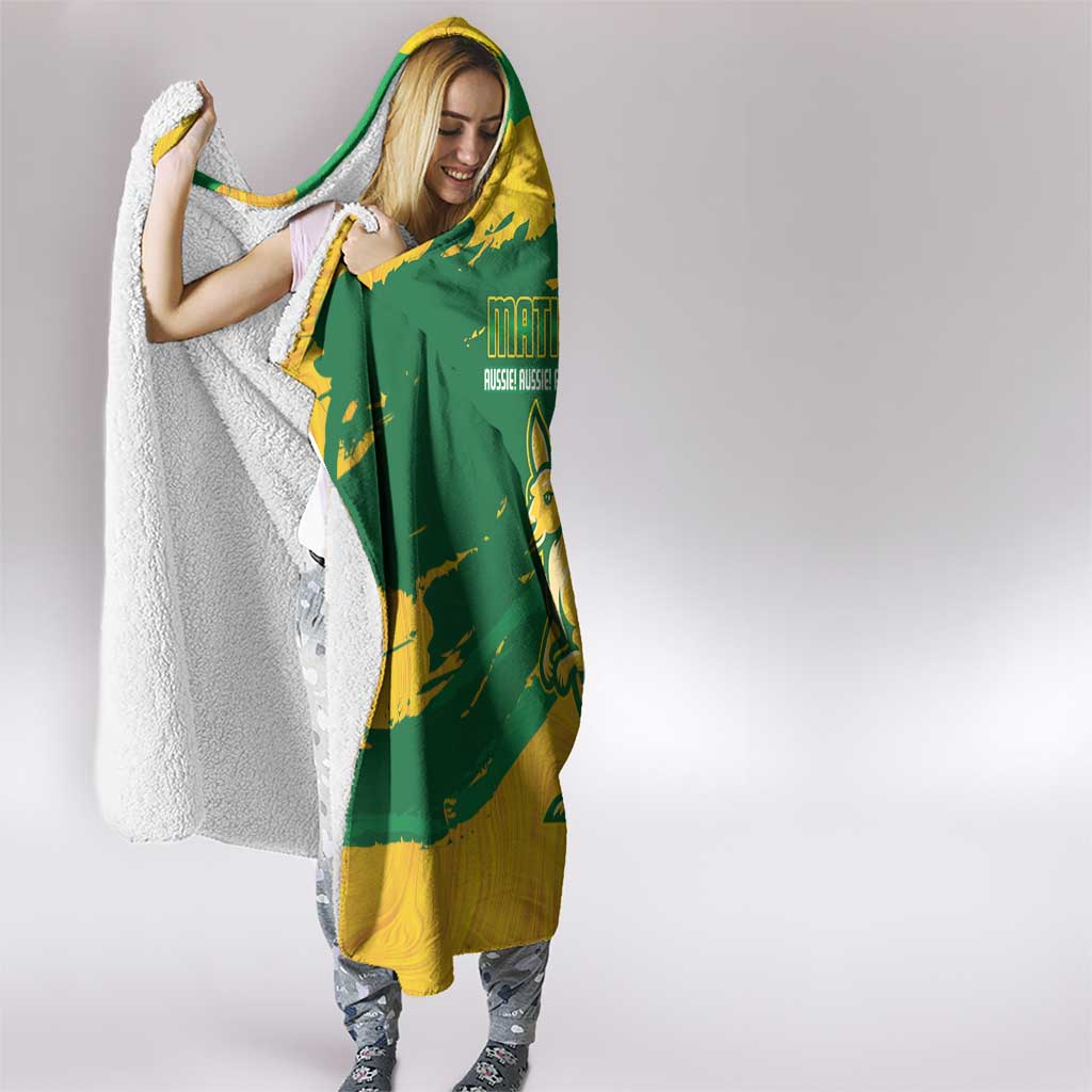 Australia Soccer Hooded Blanket 2025 Go Matildas Marble Grunge Style